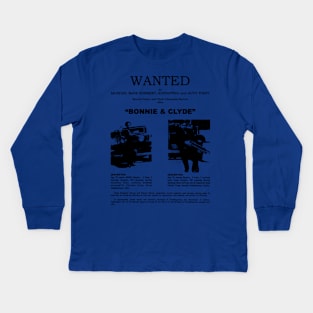 Bonnie and Clyde Wanted Kids Long Sleeve T-Shirt